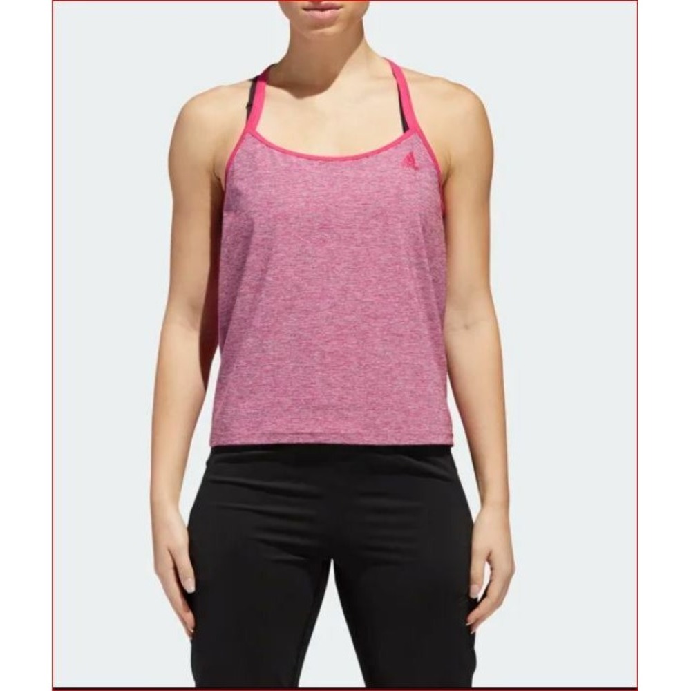 Adidas Womens Space Dye Tank DH3640 Pink Racerback Activewear XL NEW